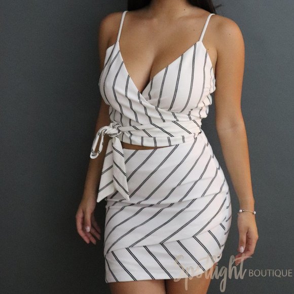 Spotlight Boutique Dresses & Skirts - BOUTIQUE Skirt Set White Black Stripe